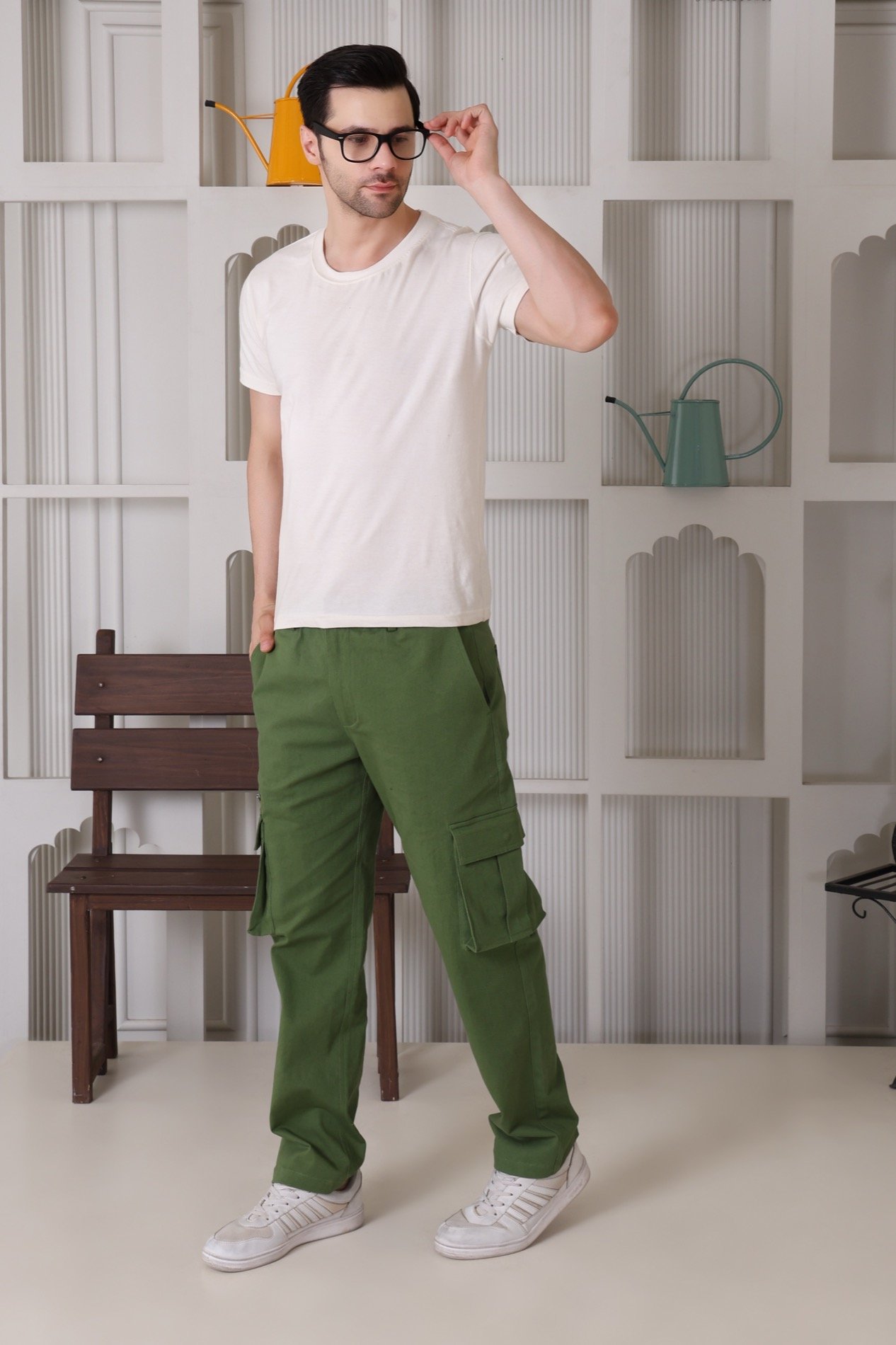 Premium Men's Cargo - Relaxed Fit - Olive Green