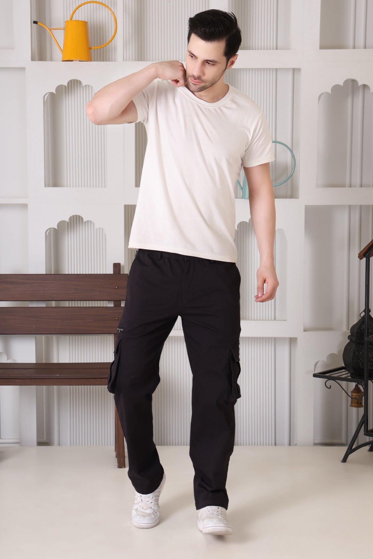 Premium Men's Cargo - Relaxed Fit - Dark Grey