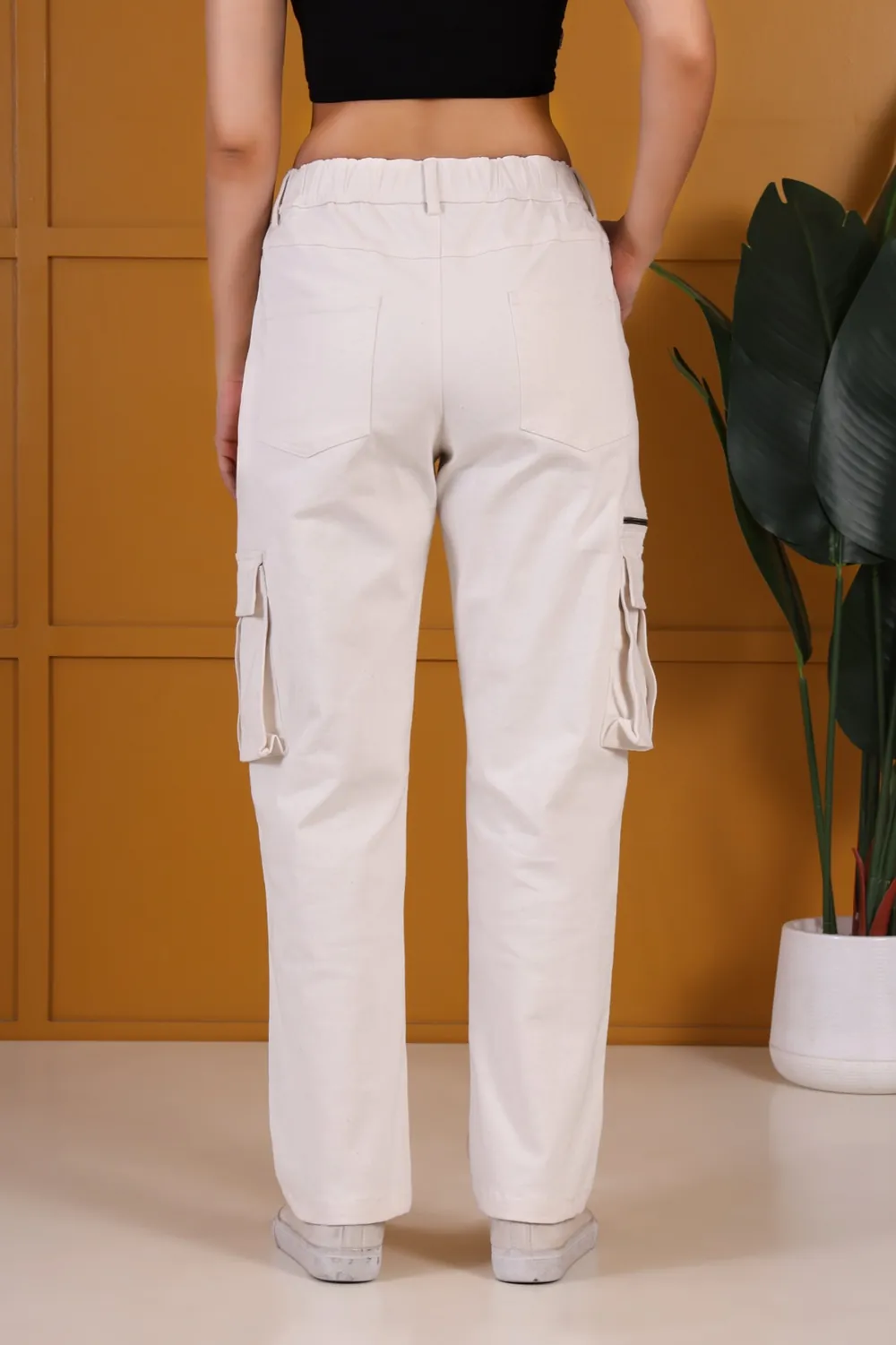 Essential Cargo Pants Women – Relaxed Fit – Stone White