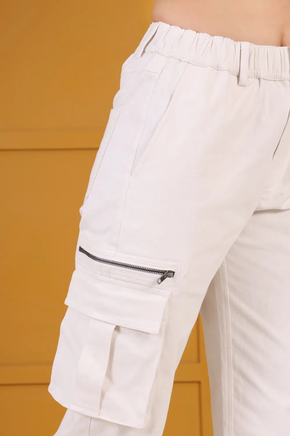 Essential Cargo Pants Women – Relaxed Fit – Stone White