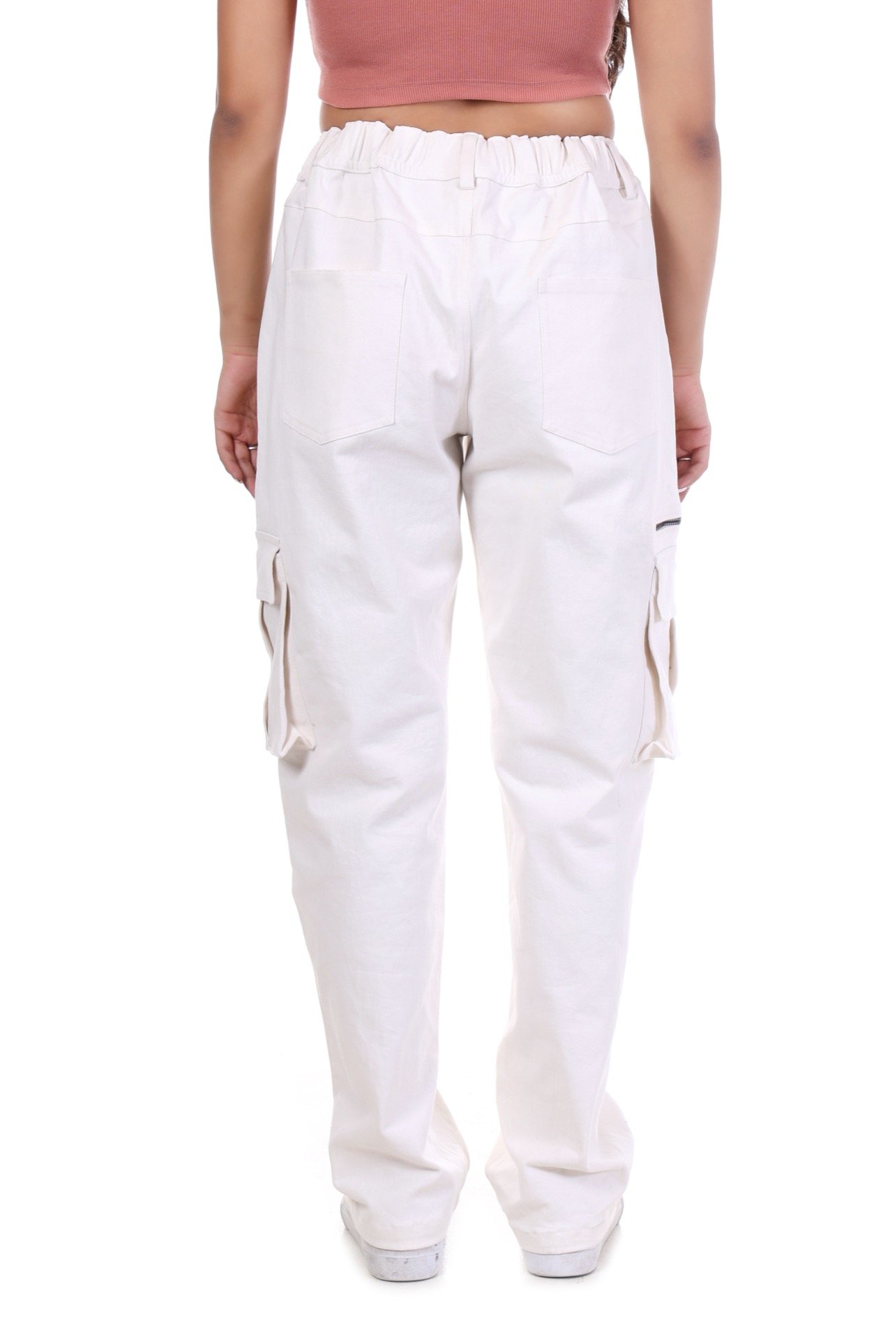 Essential Cargo Pants Women – Relaxed Fit – Morning White